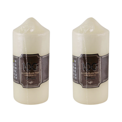 100 Hour Burn Time Pillar Candle | 2 Pack