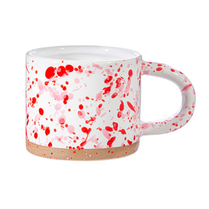 Pink and Red Splatterware Mug