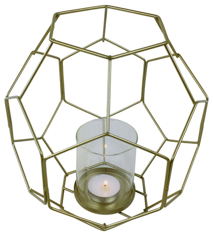 Gold Geometric Candleholder 21cm