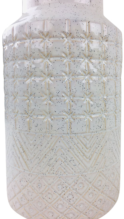 White Star Textured Stoneware Vase 30cm