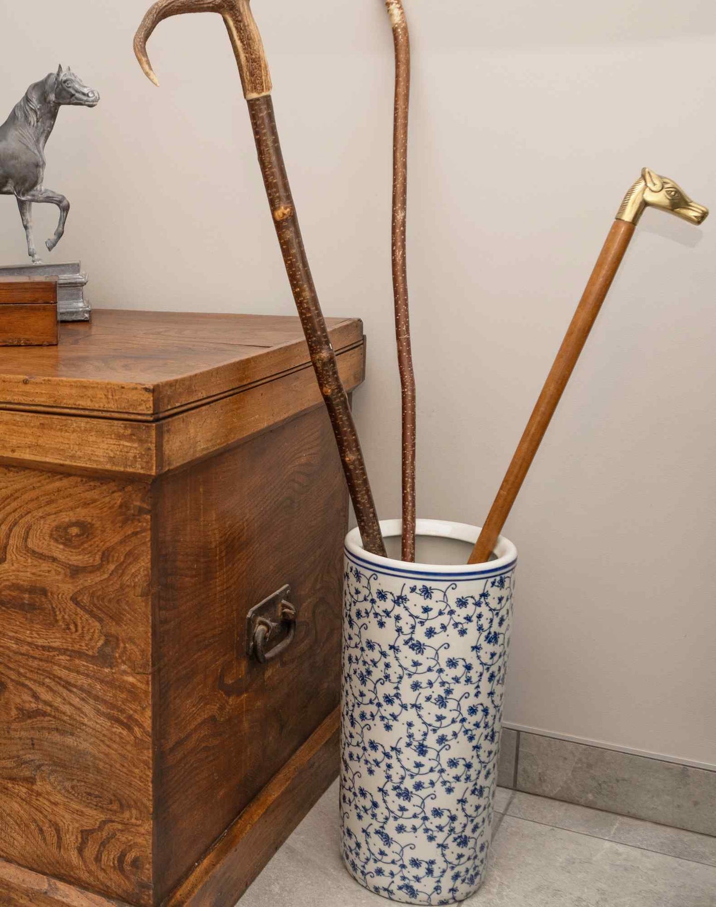 Jane Blue & White Floral Umbrella Stand