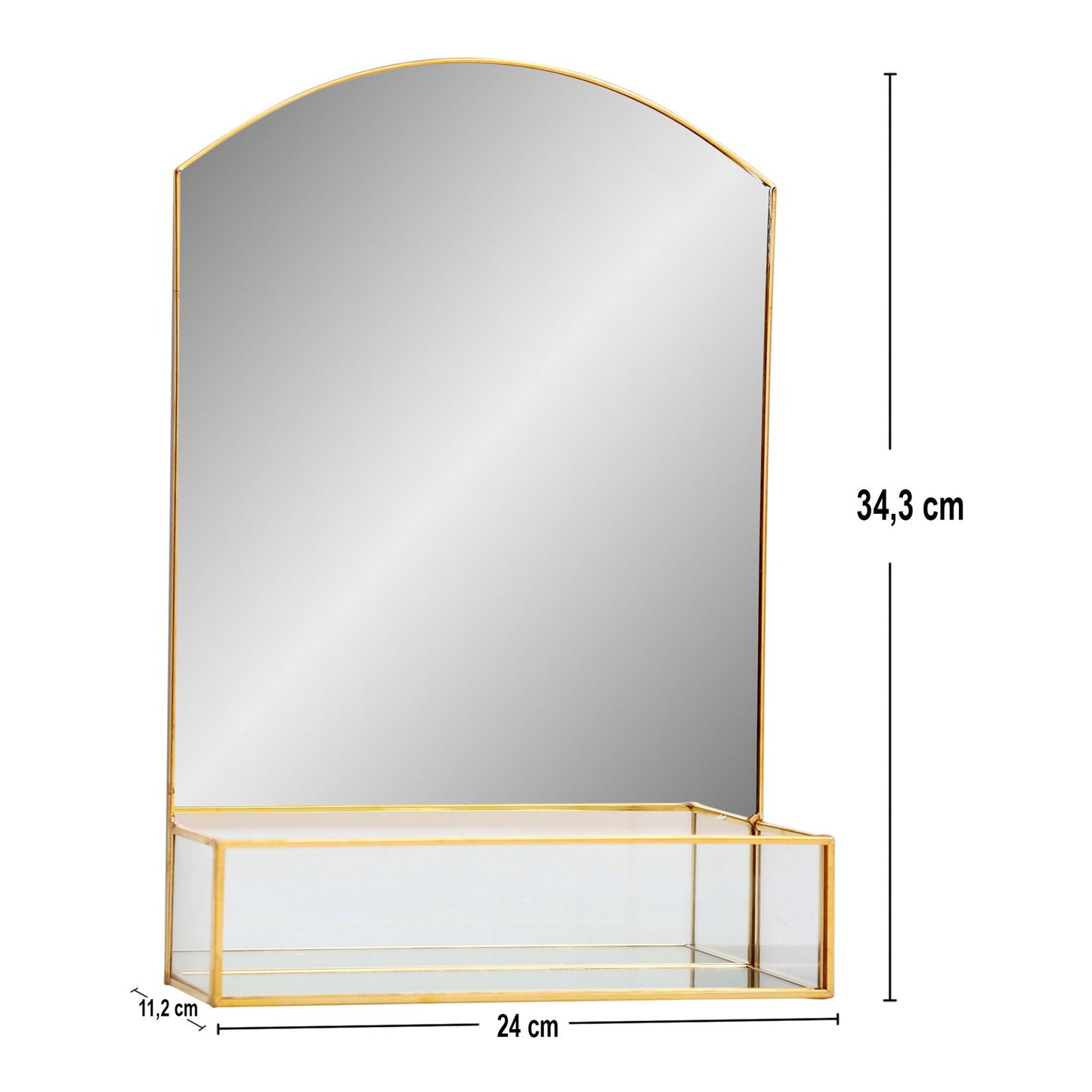 Gold Metal Table Mirror