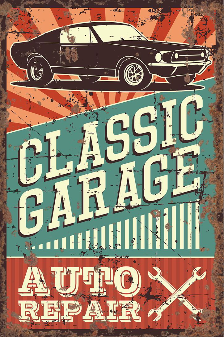 Vintage Metal Sign - Classic Garage Auto Repair