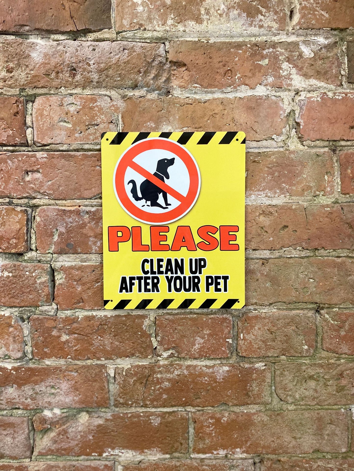 Metal Advertising Wall Sign - Please Clean Up After Your Pet - Dog Poo