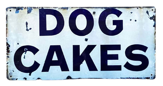 Metal Wall Sign - Dog Cakes Blue