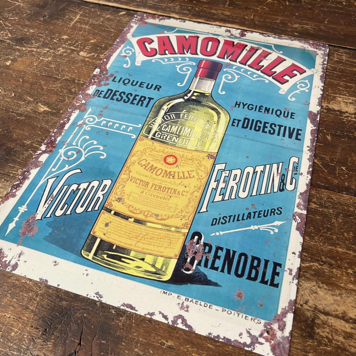 Vintage Metal Sign - Retro Advertising, Camomile Liqueur