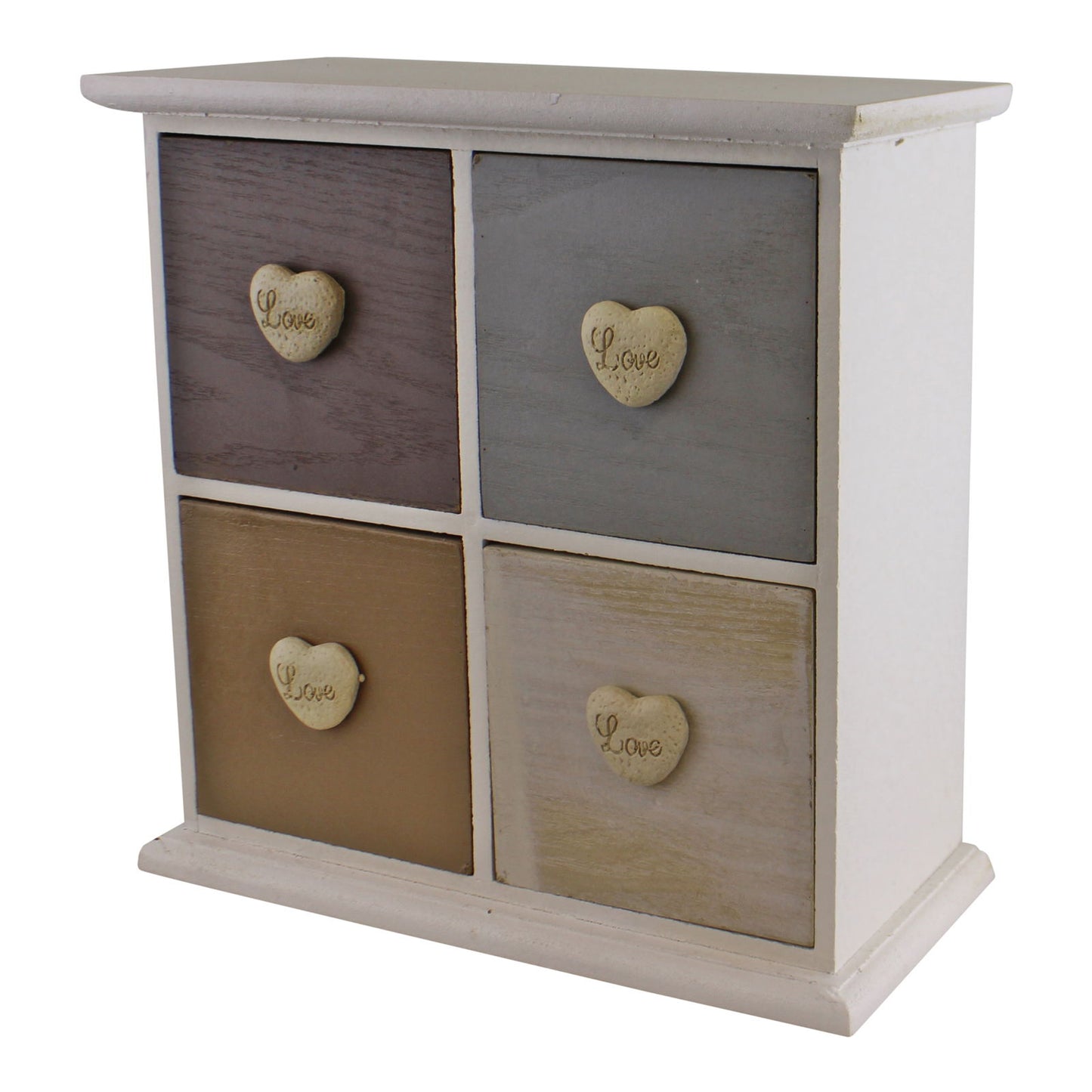 White & Neutral Coloured Love Heart Trinket Drawers