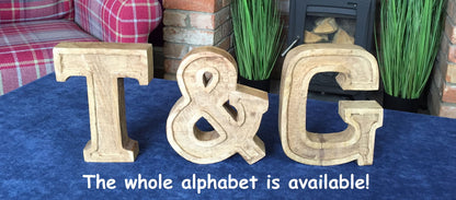 Hand Carved Wooden Embossed Letters Love