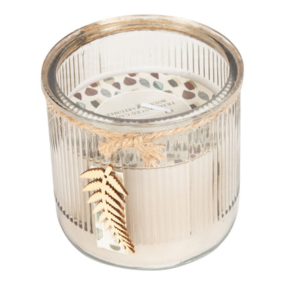 Forest Mist Leaf Glass Scented Candle (Assorted Colours)