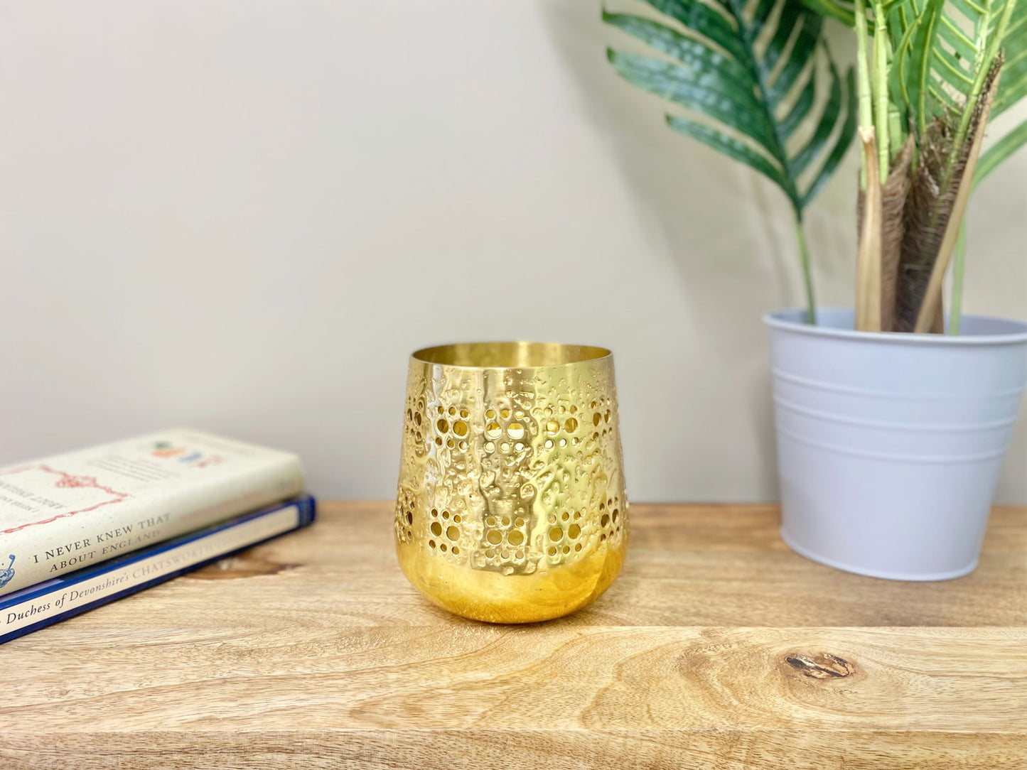 Small Gold Candle Pot 13.5cm