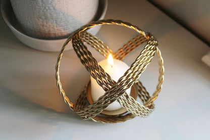 Gold Coloured Ball Candle Holder