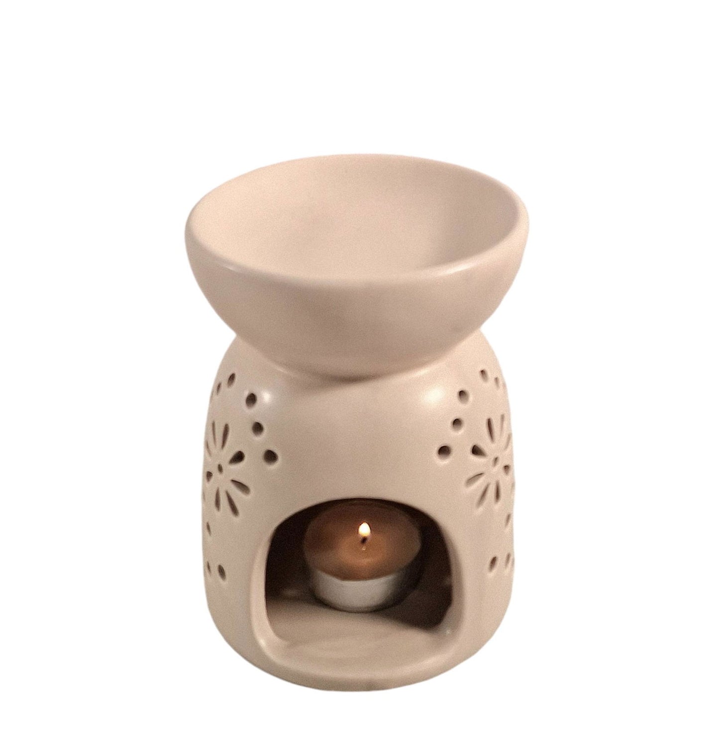 Oil Burner In Beige With Pattern Holes