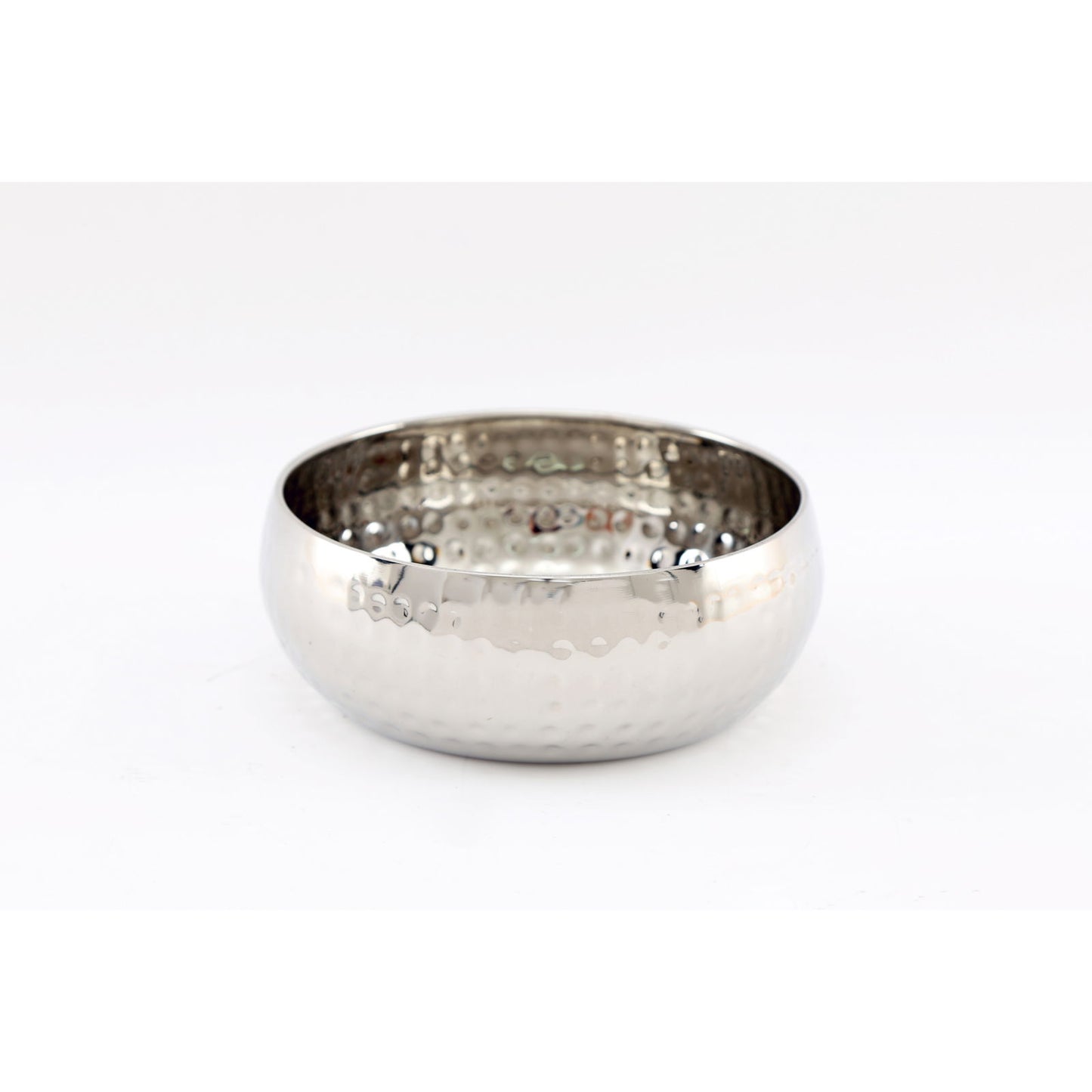 Small Round Silver Hammered Bowl 16cm