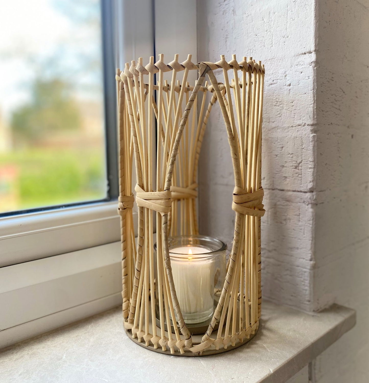 Rattan Candle Holder Large