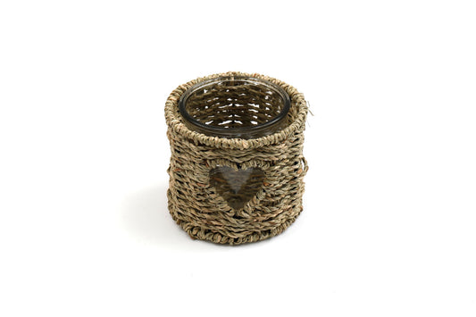 Small Seagrass Candle Holder