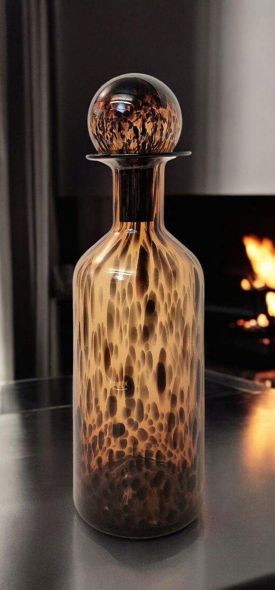 Leopard Design Glass Jar or Bottle Style Ornament 52cm