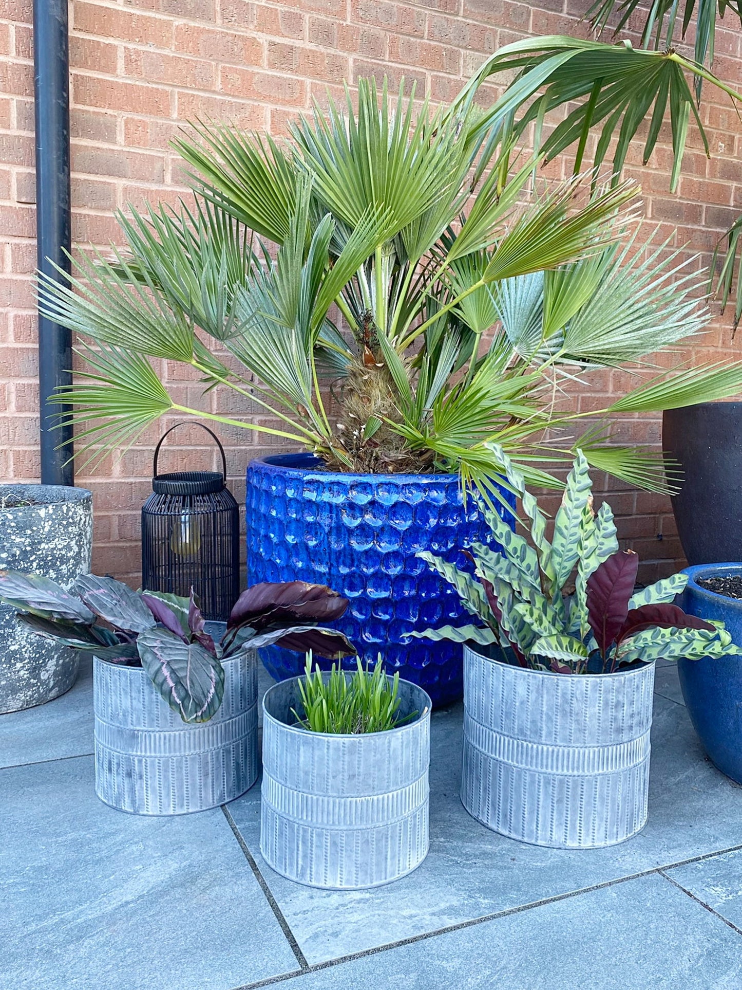 Set of Three Metal Garden Planters