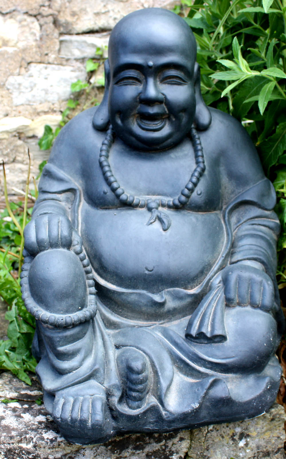 Stone Effect Laughing Buddha Statue