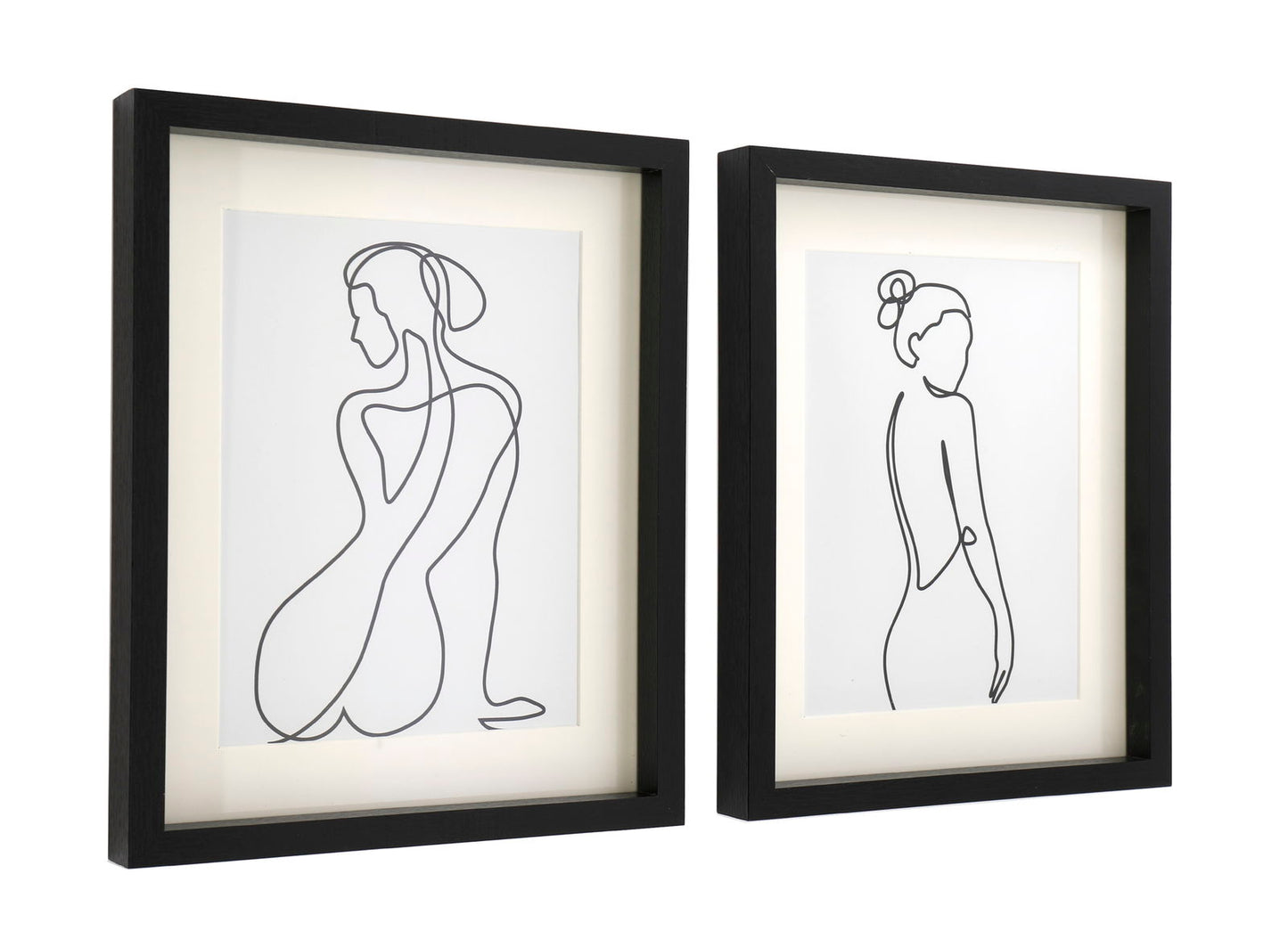 Set of 2 Black Framed Prints of Silhouettes